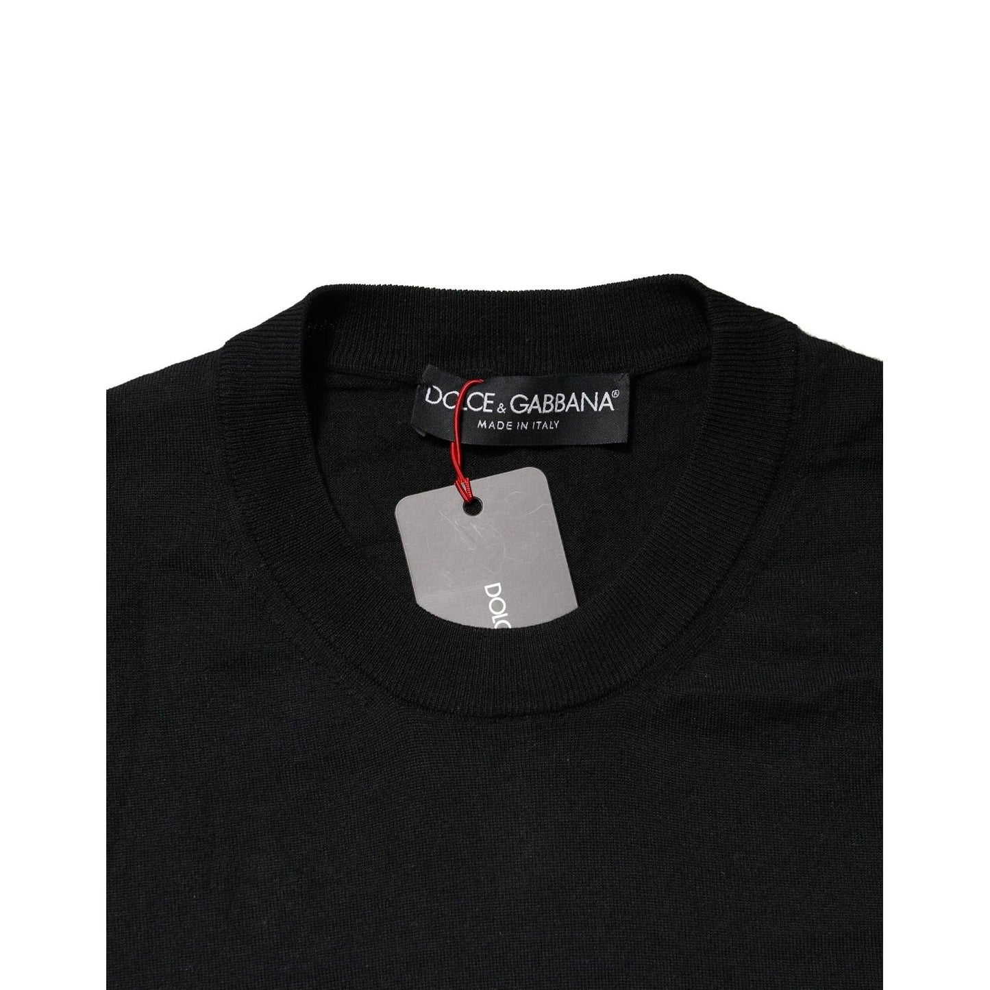 Dolce & Gabbana Black Long Sleeve Crew Neck Pullover Sweater