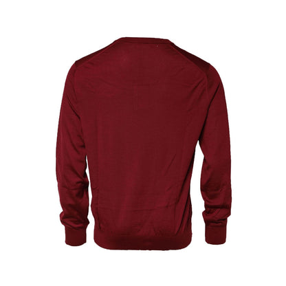 Dolce & Gabbana Maroon Cashmere Crew Neck Sweatshirt Sweater