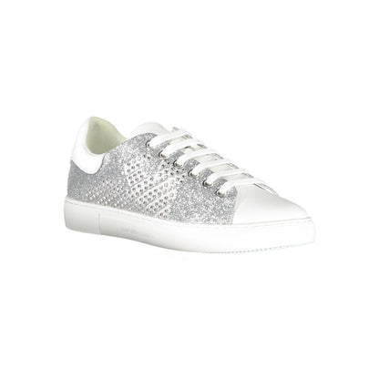 Emporio Armani Silver Leather Women Sneaker