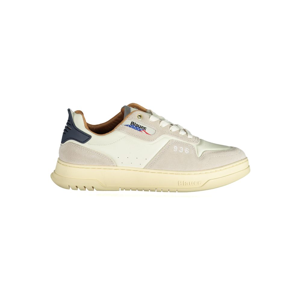 Blauer White Polyester Sneaker