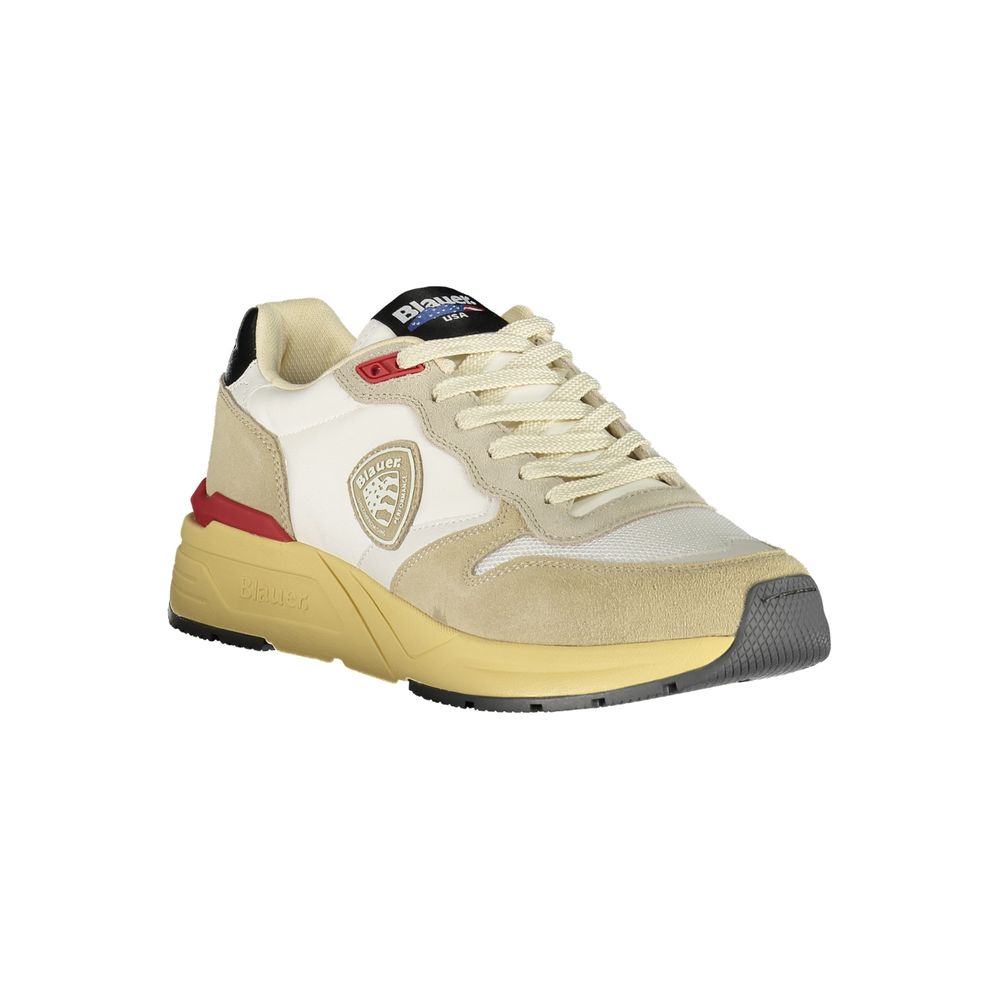 Blauer Beige Polyester Men Sneaker with logo, beige and red accents, perfect for stylish comfort.