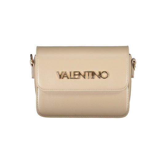 Mario Valentino Beige Polyethylene Women Handbag with adjustable shoulder strap and automatic closure for eco-conscious fashion.