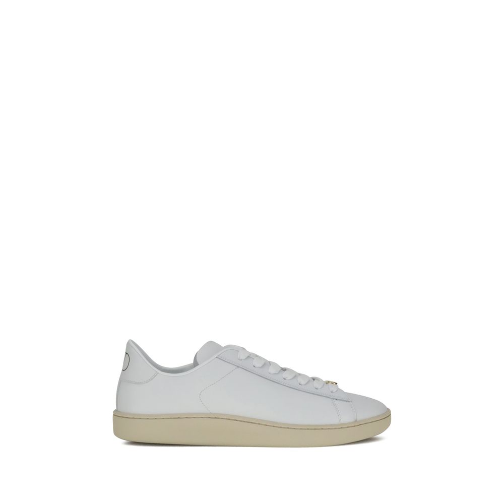 Valentino Garavani White Calf Leather Bos Taurus Low Top Sneakers
