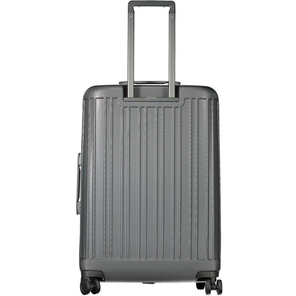 Front view with bag zipped and handles upright.