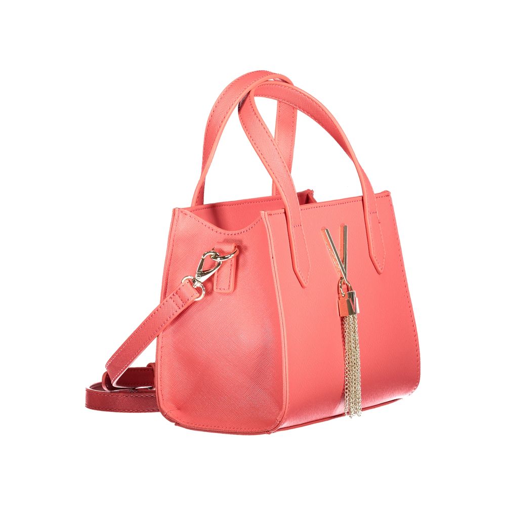 Mario Valentino Pink Polyethylene Women Handbag with double handles and removable strap, featuring eco-friendly and luxurious design.