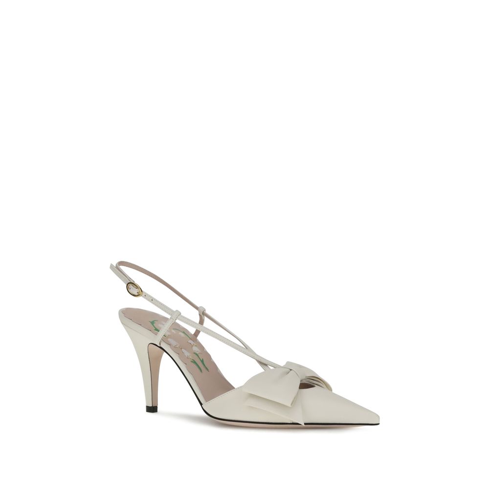 Valentino Garavani White Calf Leather Bos Taurus High Heel Pumps
