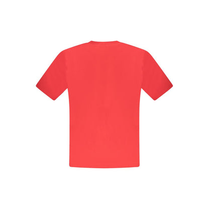 North Sails Red Cotton Men T-Shirt, back view displaying vibrant red color and classic design.
