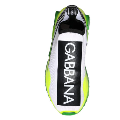 Dolce & Gabbana White Yellow Slip On Sorrento Sneakers Shoes