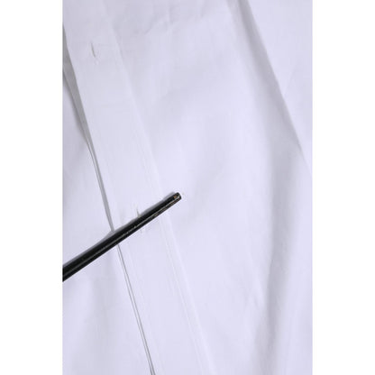 Dolce & Gabbana White Long Sleeves Dress GOLD Formal Shirt