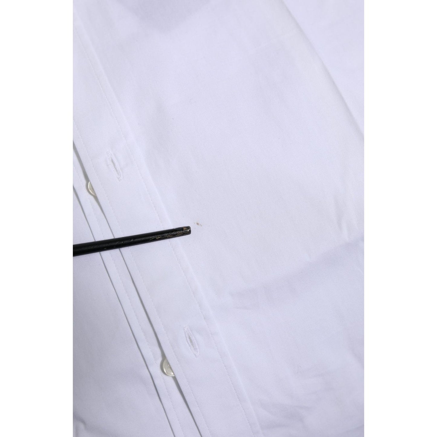 Dolce & Gabbana White Cotton GOLD Long Sleeves Formal Shirt