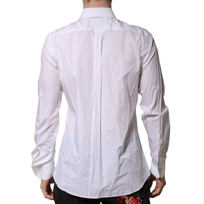 Dolce & Gabbana White Cotton MARTINI Long Sleeve Formal Shirt