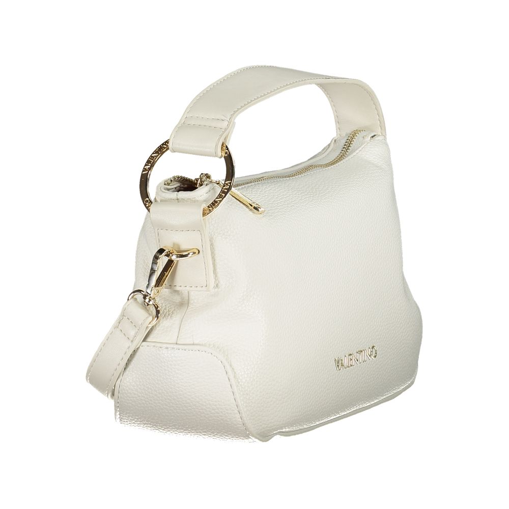 Mario Valentino White Polyethylene Women Handbag with gold accents and practical design