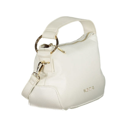 Mario Valentino White Polyethylene Women Handbag with gold accents and practical design