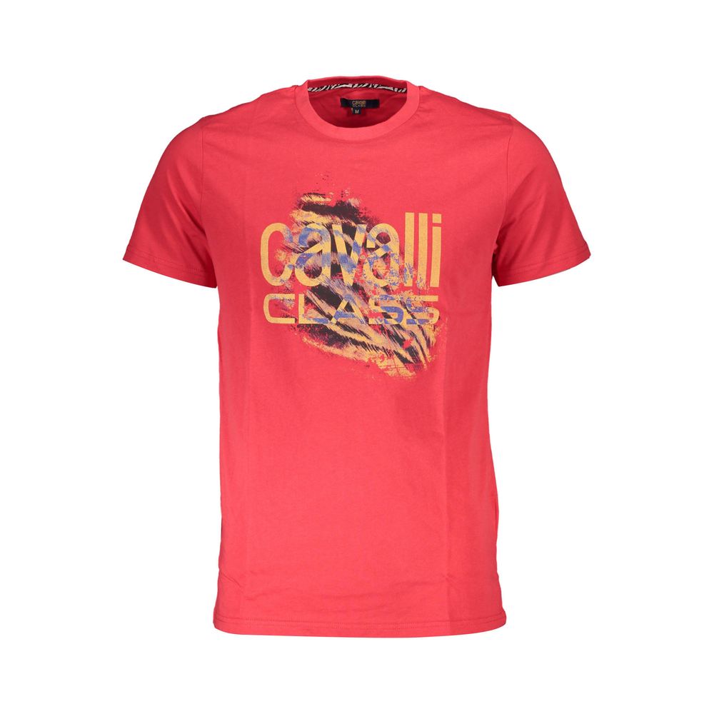 Cavalli Class Red Cotton Men T-Shirt