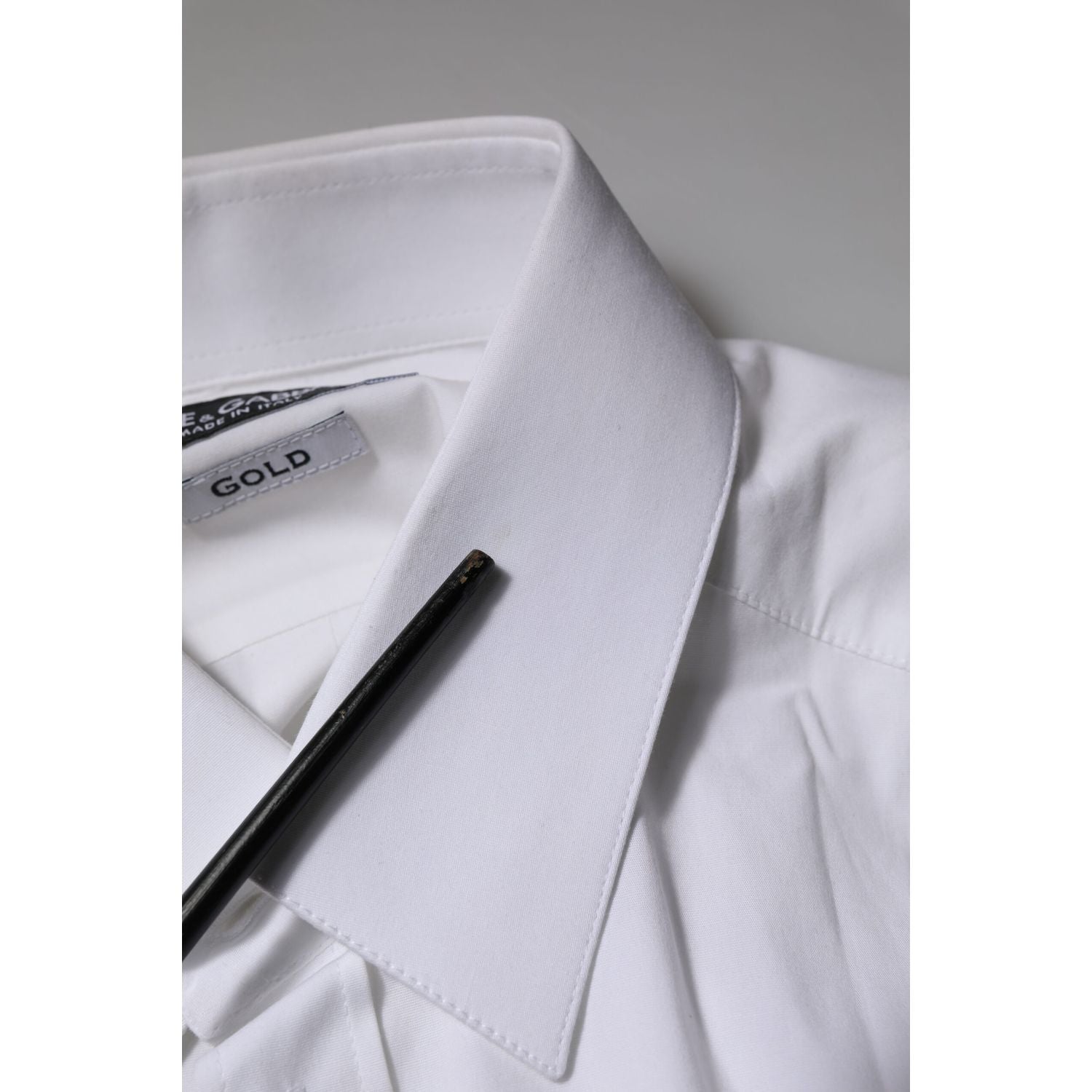 Dolce & Gabbana White GOLD Long Sleeves Dress Formal Shirt