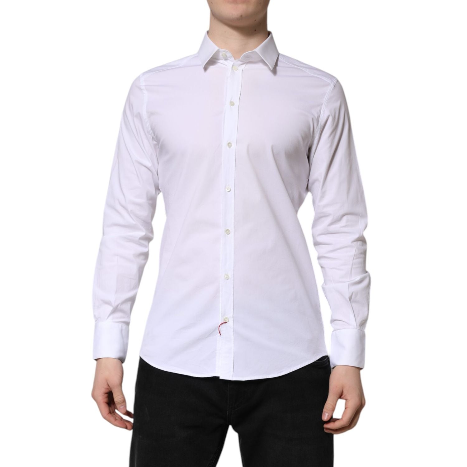 Dolce & Gabbana White GOLD Long Sleeve Dress Formal Shirt