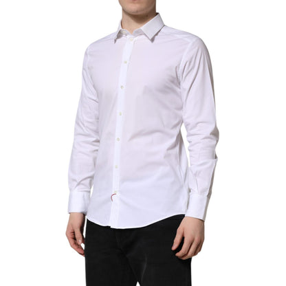 Dolce & Gabbana White GOLD Long Sleeve Dress Formal Shirt