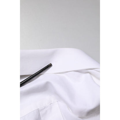 Dolce & Gabbana White GOLD Cotton Long Sleeves Formal Shirt