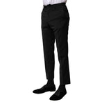 Dolce & Gabbana Black Wool Formal Men Cropped Pants