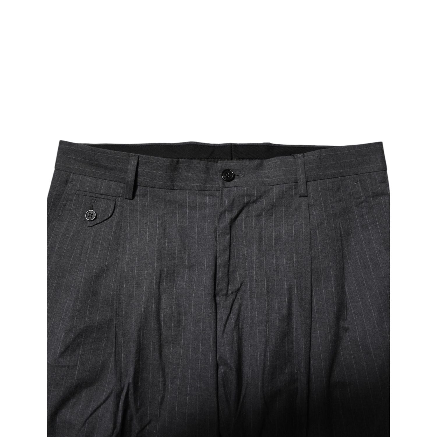 Dolce & Gabbana Gray Striped Cotton Formal Pants