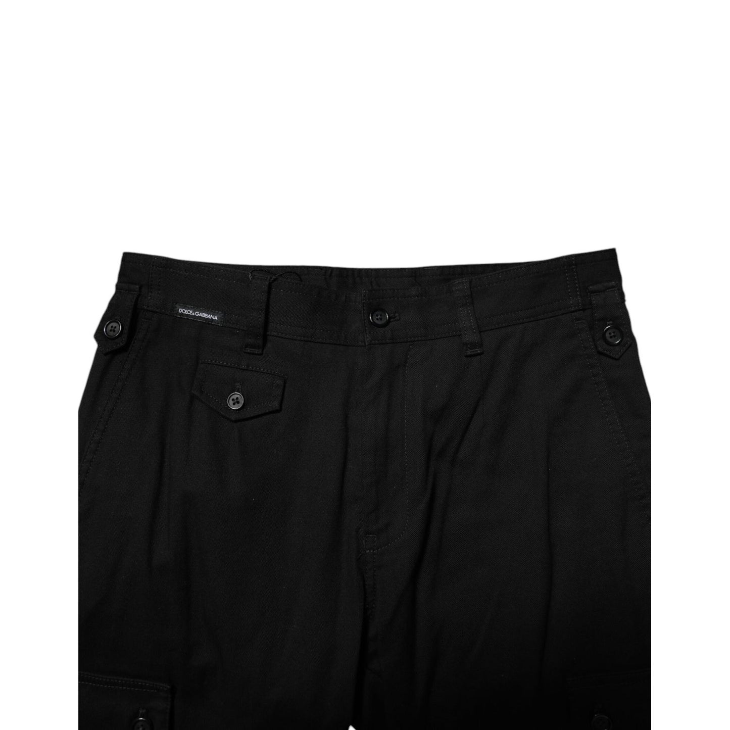 Dolce & Gabbana Black Cotton Formal Men Cropped Pants