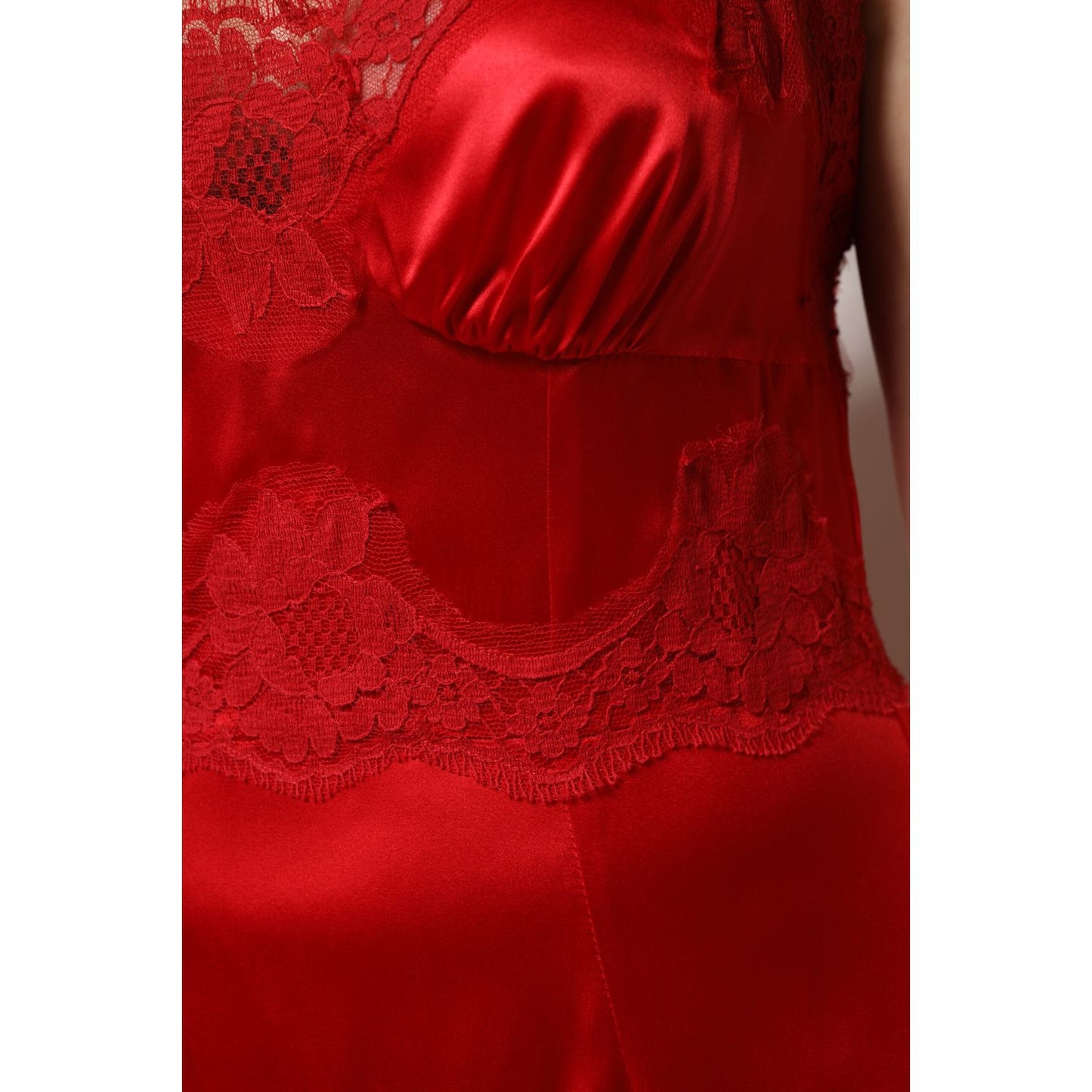 Dolce & Gabbana Red Silk Sleeveless Maxi Long Dress