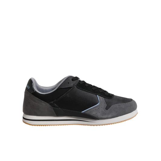 Trussardi Black Gray Lace Up Low Top Casual Sneakers Shoes