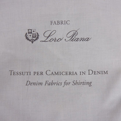 Loro Piana fabric detailing for denim shirt, showcasing Italian craftsmanship.