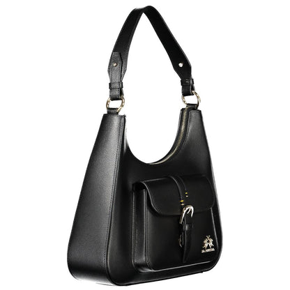 La Martina Black Leather Handbag