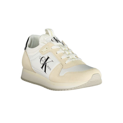 Calvin Klein White Polyester Women Sneaker with logo and contrasting details for modern chic style