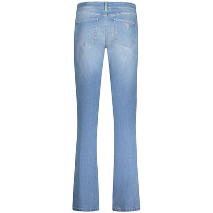 Back view of Guess Jeans Blue Cotton Women Jeans showcasing classic wash and 5-pocket design.