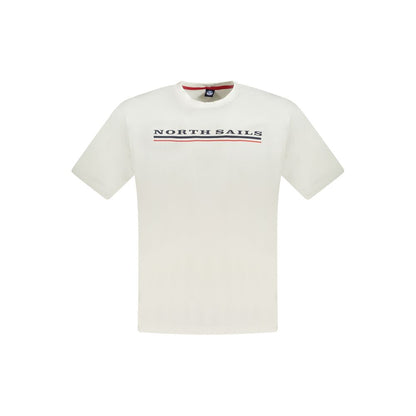 North Sails White Cotton Men T-Shirt with logo and crew neck design