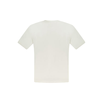 North Sails White Cotton Men T-Shirt back view showcasing crew neck and short sleeves