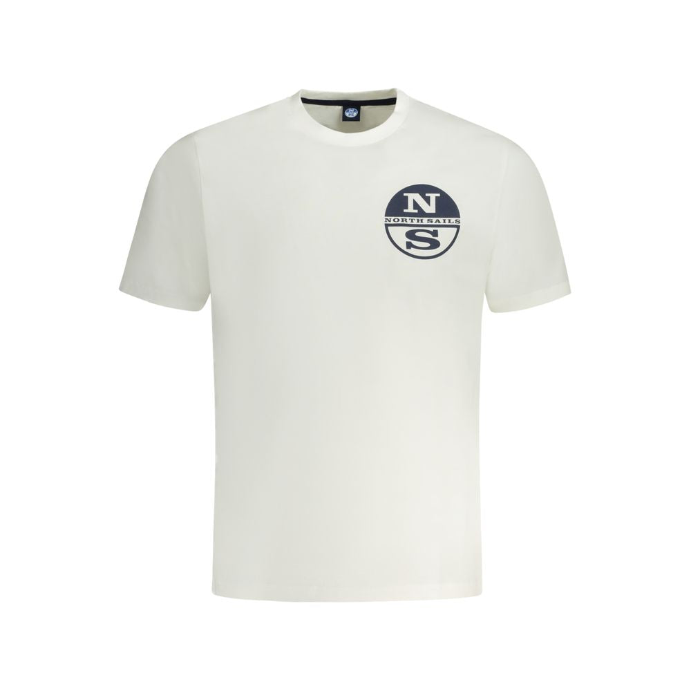 North Sails White Cotton Men T-Shirt with logo and crew neck design