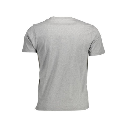 Back view of North Sails Brown Cotton Men T-Shirt with snug crew neck and eco-friendly design.