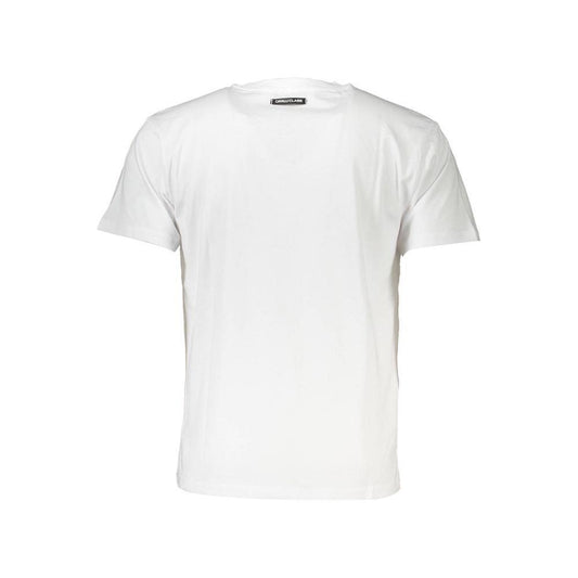 Cavalli Class White Cotton Men T-Shirt CA-37425-XL