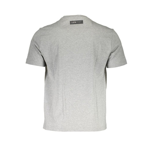 Back view of Plein Sport Brown Cotton Men T-Shirt showcasing premium cotton and classic crew neck design.