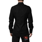 Dolce & Gabbana Black GOLD Long Sleeves Men Formal Dress Shirt