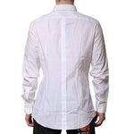 Dolce & Gabbana White Cotton GOLD Long Sleeves Dress Men Shirt TSH906926-38