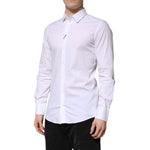 Dolce & Gabbana White Cotton GOLD Long Sleeve Men Dress Shirt TSH906933-39