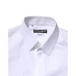 Dolce & Gabbana White Cotton GOLD Long Sleeve Men Dress Shirt TSH906933-39