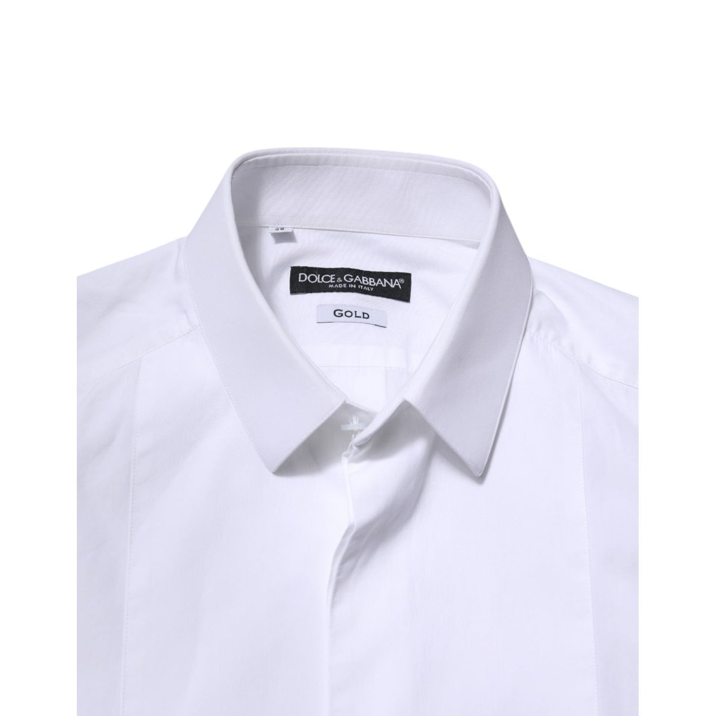 Dolce & Gabbana White Cotton GOLD Long Sleeves Men Dress Shirt TSH906935-38