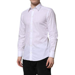 Dolce & Gabbana White Cotton GOLD Long Sleeves Dress Shirt TSH906941-42