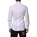 Dolce & Gabbana White Cotton GOLD Long Sleeves Dress Shirt TSH906941-42
