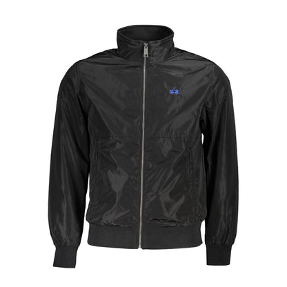 La Martina Black Polyester Men Jacket with logo embroidery and practical pockets