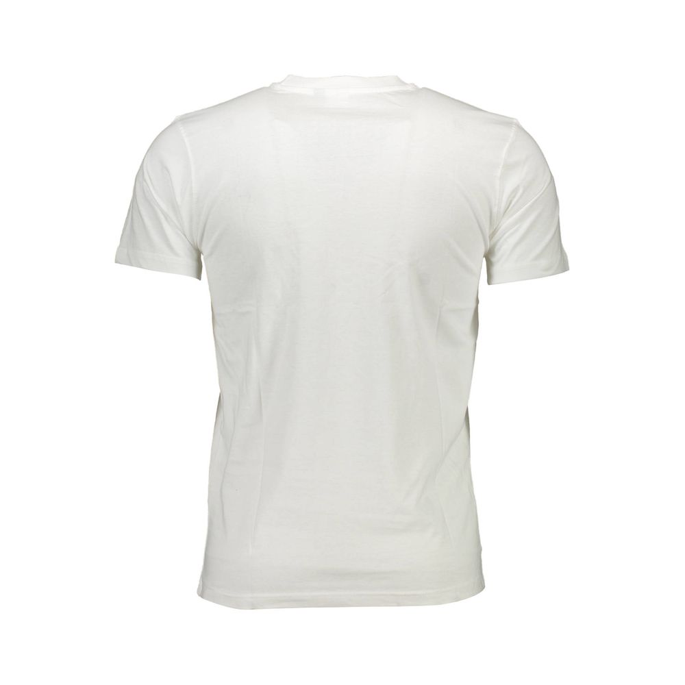 Back view of Sergio Tacchini White Cotton Men T-Shirt displaying clean design and classic fit.