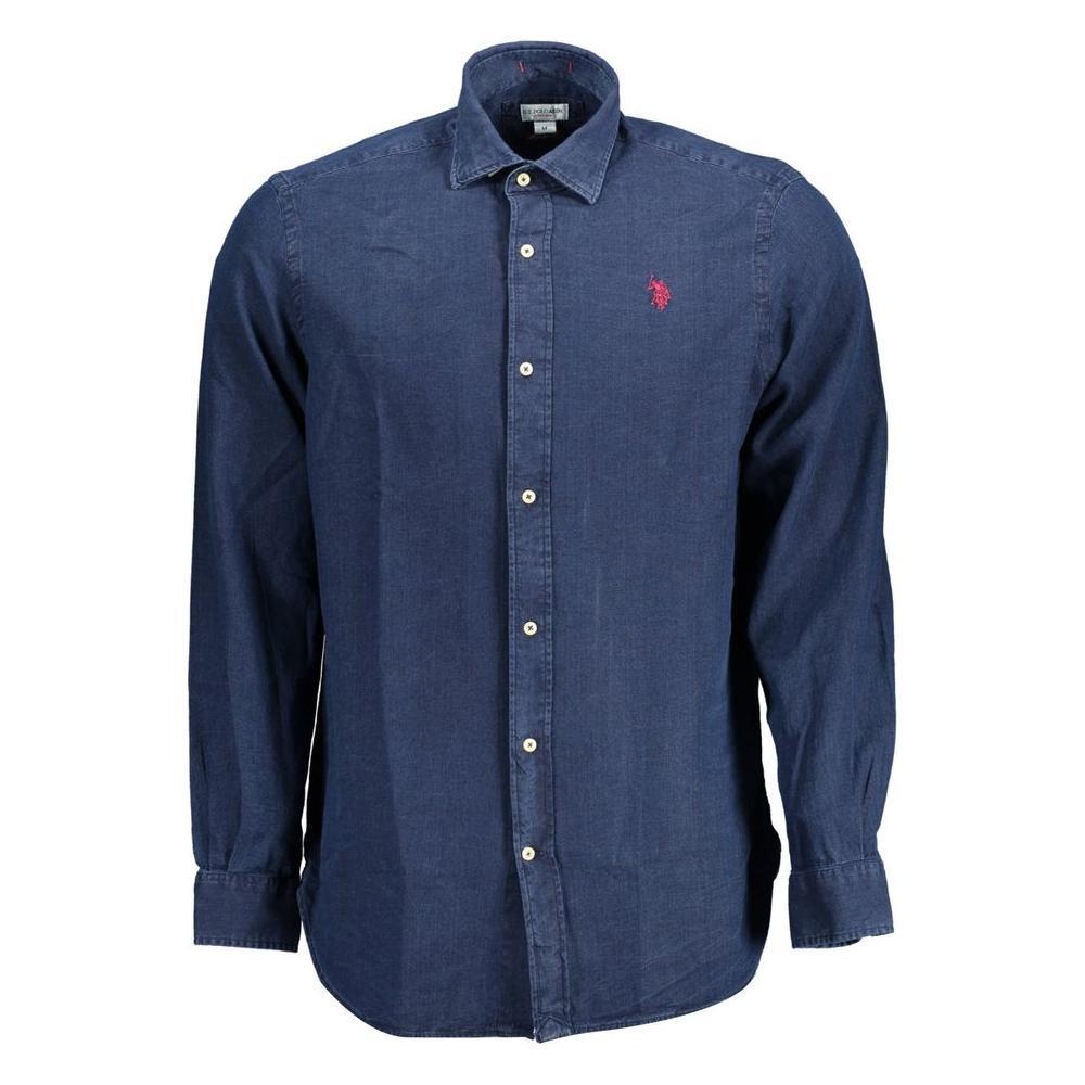 U.S. POLO ASSN. Blue Cotton Men Shirt US-16879-XXL