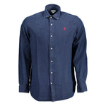 U.S. POLO ASSN. Blue Cotton Men Shirt US-16879-XXL