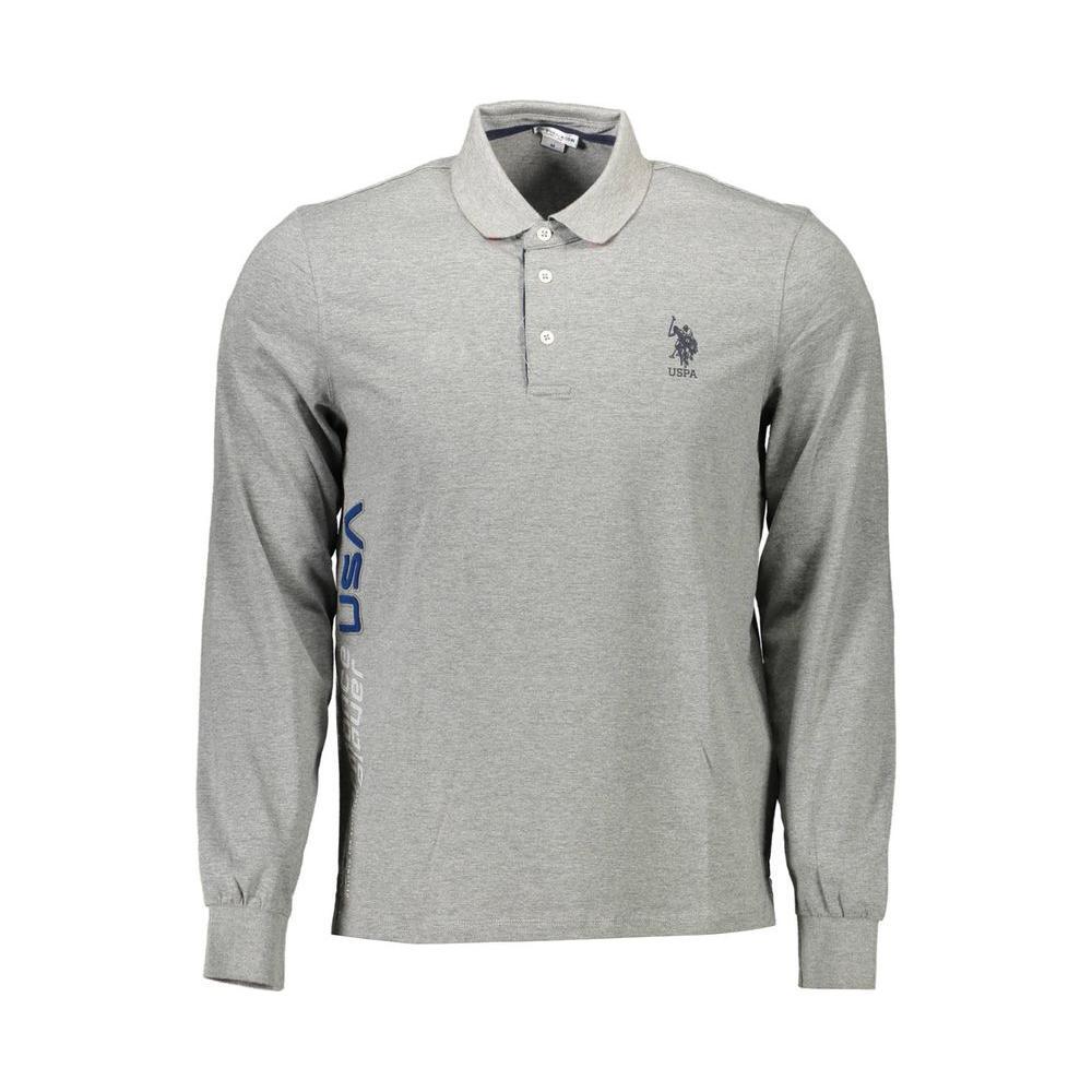 U.S. POLO ASSN. Gray Cotton Men Polo Shirt