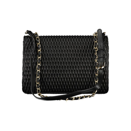 Mario Valentino Black Polyethylene Women Handbag with chain shoulder strap and elegant design